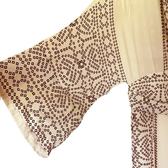 NWT Free People Kimono Maxi Dress in Pearl and Brown - Picture 5 of 16